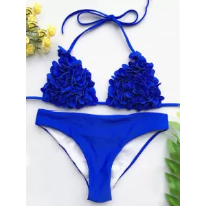Ribbed Triangle Top With Panty Bikini Set