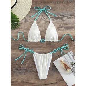 Vacation Tie Side Halter-Neck Bikini Swimsuit
