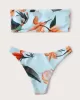 Floral-Print Bandeau Split Bikini Swimsuit