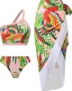 One Shoulder Floral Bikini Cover Ups Set One Shoulder Floral Bikini Cover Ups Set