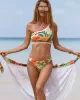 One Shoulder Floral Bikini Cover Ups Set One Shoulder Floral Bikini Cover Ups Set