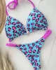 Leopard Halterneck Two Pieces Bikini Set