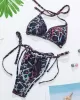 Three-piece Suit Padded Leopard Halter-Neck Bikini Swimsuit Three-piece Suit Padded Leopard Halter-Neck Bikini Swimsuit