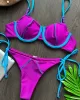 Halterneck Plain Two Pieces Bikini Set