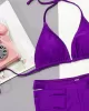 Halterneck Triangle High Waist Two Pieces Bikini Set Halterneck Triangle High Waist Two Pieces Bikini Set