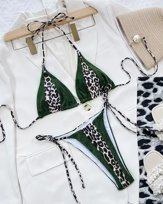 Triangle Split Joint Two Pieces Bikini Set Triangle Split Joint Two Pieces Bikini Set
