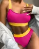 Padded Color-Block Spaghetti-Neck Swimsuits