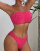 Solid Color Strapless Padded Bikini Swimsuit