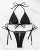 Padded Chains Heart Split-Joint Halter-Neck Bikini Swimsuit Padded Chains Heart Split-Joint Halter-Neck Bikini Swimsuit