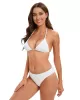 Three-piece Set Padded Backless Solid Color Halter-Neck Bikini Swimsuit