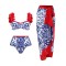 Appliques Floral Two Pieces Bikini Swimsuit