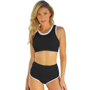 Round Neck Two Pieces Bikini Set