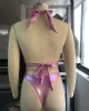 Solid Color Backless Padded Halter-Neck One-Piece Swimwear Solid Color Backless Padded Halter-Neck One-Piece Swimwear