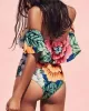 Off-The-Shoulder Floral One-Piece Swimwear Off-The-Shoulder Floral One-Piece Swimwear