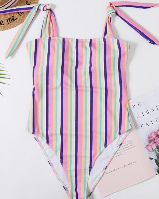 Printed Knotted One-Piece Swimwear