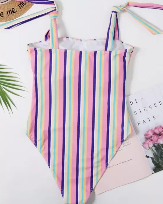 Printed Knotted One-Piece Swimwear