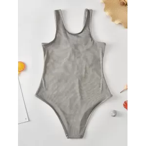 Solid Color Bandage One-Piece Swimwear