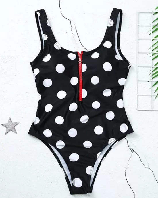 Floral Printed Zipper Backless One-Piece Swimwear Floral Printed Zipper Backless One-Piece Swimwear