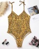 Leopard Print Knotted One-Piece Swimwear