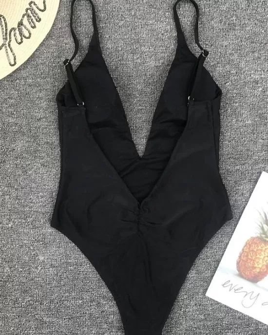 Deep V-Neck Sexy Bohemia One-Piece Swimwear Deep V-Neck Sexy Bohemia One-Piece Swimwear