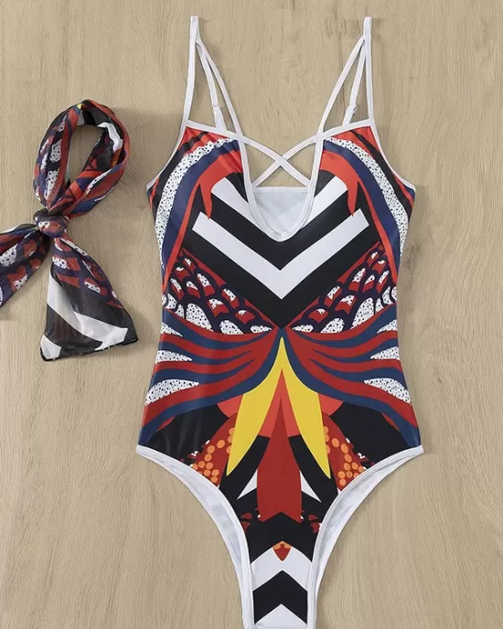 Beach Padded Printed One-Piece Swimwear