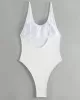 Backless Solid Color Padded U-Neck One-Piece Swimwear Backless Solid Color Padded U-Neck One-Piece Swimwear
