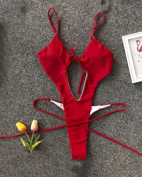 Sexy Bandage Hollow Backless Monokini Swimwear Sexy Bandage Hollow Backless Monokini Swimwear