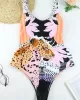Sleeveless Padded Backless Leopard Print One-Piece Swimwear Sleeveless Padded Backless Leopard Print One-Piece Swimwear