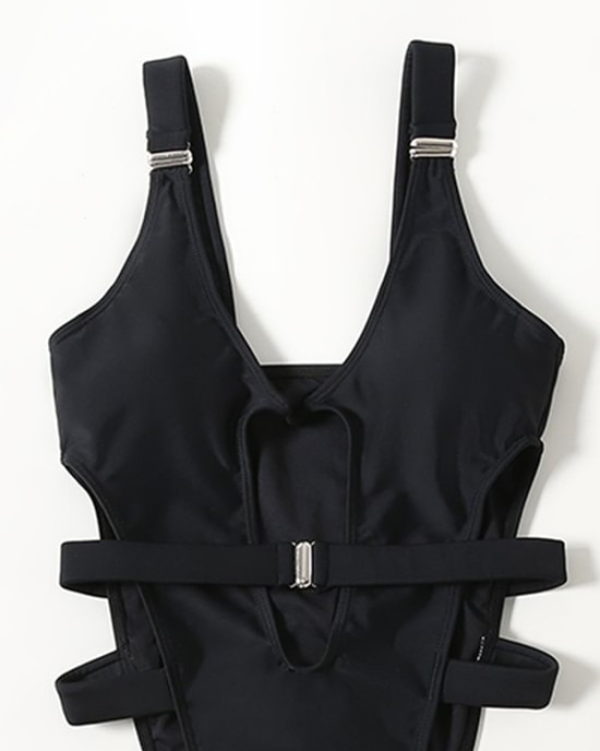 Sexy Sleeveless Split-Joint Hollow Monokini Swimwear Sexy Sleeveless Split-Joint Hollow Monokini Swimwear