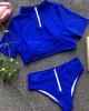 Plain Short Sleeve Tankini Swimsuit Plain Short Sleeve Tankini Swimsuit