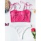 Abstract Printed Bandage Split Bikini Swimsuit