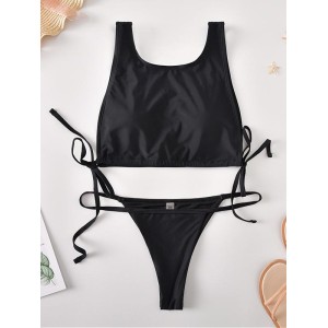 Vest Bandage Split Tankinis Swimsuit