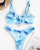 Gradient Tankini Square-Neck Split Bikini Swimsuit Gradient Tankini Square-Neck Split Bikini Swimsuit