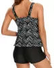 Ethnic Printed Adjustable Spaghetti-Neck Tankini Swimsuit