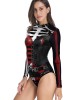 Halloween Harley Quinn Skeleton Printed Long-Sleeves Wetsuit Halloween Harley Quinn Skeleton Printed Long-Sleeves Wetsuit