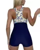 Zipper Contrast Color Split-Joint One-Piece Swimsuit Zipper Contrast Color Split-Joint One-Piece Swimsuit