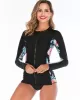 Long Sleeve Floral Printing Two-Piece Wetsuit