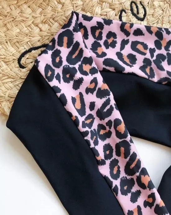 Leopard-Print Zipper Long Sleeves Wetsuit Leopard-Print Zipper Long Sleeves Wetsuit