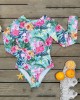 Long Sleeve Floral-Print Backless Wetsuit