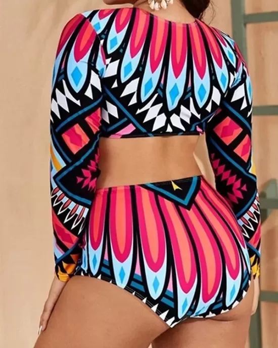 Floral Long Sleeve High-Waisted Wetsuit Floral Long Sleeve High-Waisted Wetsuit