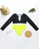 Solid Color Long Sleeve High-Waisted Simple Wetsuit Solid Color Long Sleeve High-Waisted Simple Wetsuit