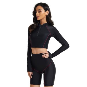 Long-Sleeves Zipper High-Waisted Split Wetsuits