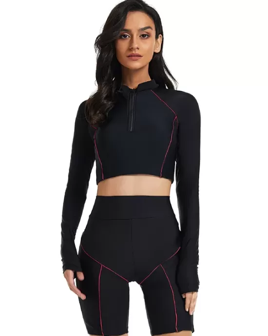 Long-Sleeves Zipper High-Waisted Split Wetsuits