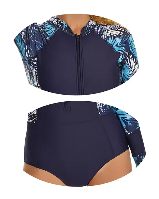 Long Sleeves Floral Printed Zipper Slim One-Piece Wetsuits Long Sleeves Floral Printed Zipper Slim One-Piece Wetsuits