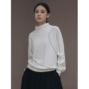 Urban Long Sleeves High-Neck Sweatshirt Tops