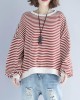 Loose Striped Split-joint Sweatshirt