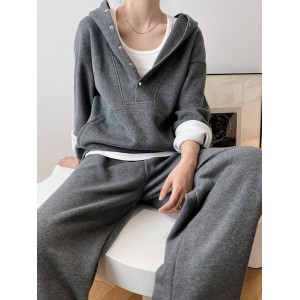 Loose Hoodies And Wide-Leg Pants Suits