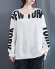 Stylish Letter Print Round-Neck Sweatshirt