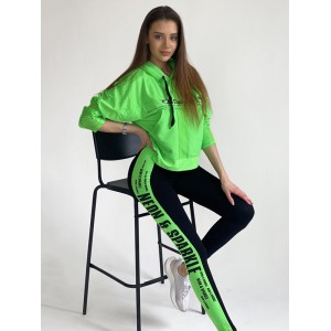 Iridescent Patchwork Mesh Hoodies&Leggings Suits