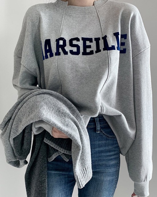 Casual Asymmetric Lapel Split-Joint Letter Print Sweatshirt